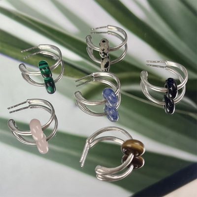 pendientes con piedra de colores, pendientes de plata hechos a mano con piedras naturales semipreciosas